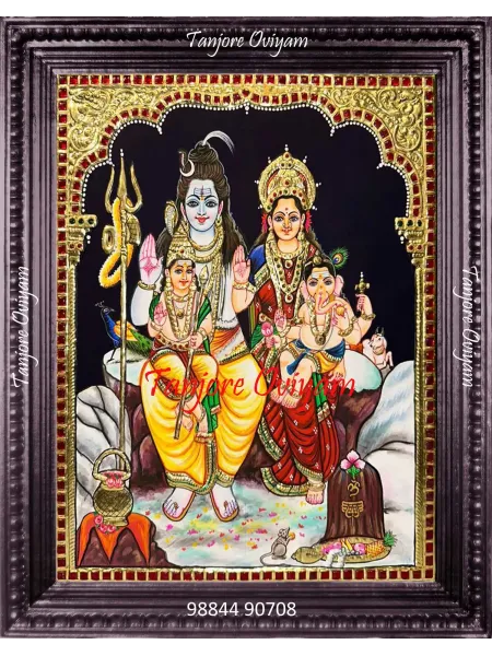 Lord Shiva Family Tanjore Painting